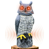 Ugold solar owl with gradient eyes illuminating garden at dusk, boosting curb appeal