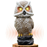 Ugold solar-powered owl back panel illuminated by sun for continuous outdoor operation
