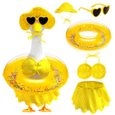 UGRASEA porch goose outfit swimsuit bikini adds bright summer color to your garden statue.
