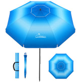 UIRWAY 8.5ft beach umbrella offers wide shade for sunny beach days.