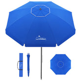 UIRWAY 8.5ft beach umbrella provides stable shade on windy beaches.