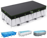 UIRWAY pool cover top view for precise rectangular fit and protection.