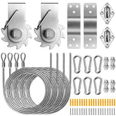 UIRWAY shade sail hardware kit box with complete components for quick outdoor setup.