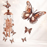 Ukulork wind chimes outdoor butterfly design with aluminum tubes creates a soothing patio ambiance.