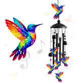 Ukulork windchimes outside with hummingbird main design for serene outdoor sound.