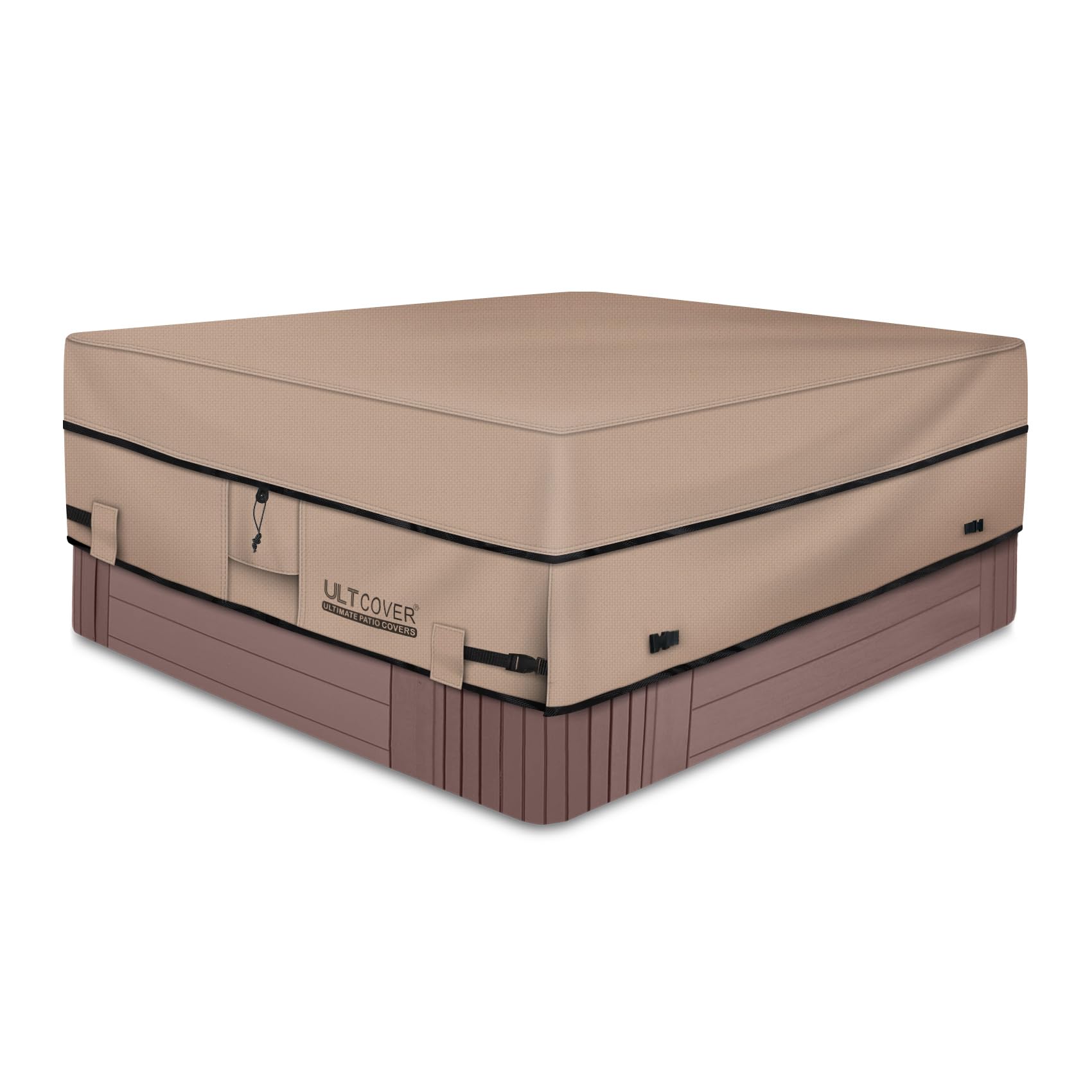 ULTCOVER waterproof 600D hot tub cover protects your spa from rain and debris.