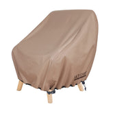 ULTCOVER waterproof patio chair cover protecting a deep-seat chair outdoors.