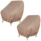 ULTCOVER waterproof patio chair cover on a deep-seat chair, front view, protecting from rain