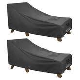 ULTCOVER waterproof patio lounge chair cover front view protecting an 80L x 28W x 30H chair from rain and sun