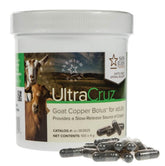 UltraCruz Goat Copper Bolus packaging shows a USA-made supplement for goats