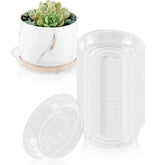 UltraOutlet 4-inch clear plant saucer bulk pack protects floors from water.