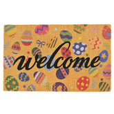 ULTSOFE Easter Eggs Welcome Mat at front door with dirt-trap design for a warm entry