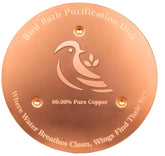 Ulycon bird bath copper disk 0.6mm in water with clean lines and shine