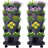 Umigy 2-set 5-tier stackable planters assembled for compact indoor use.