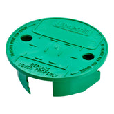 Underhill VersaLid 6-7 inch green round valve box cover protecting the lid area.