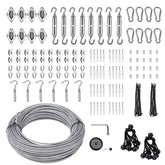 Unicaravan shade sail hardware kit with 131 ft wire rope for durable outdoor shade installations