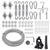 Unicaravan shade sail kit with 65.5 ft cable for sturdy outdoor installs.