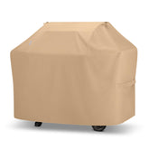 Unicook 55-inch grill cover, front view, protecting from sun and rain