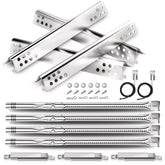 Uniflasy burner tube close-up shows stainless steel durability for Charbroil grills.