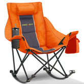 Unisakey oversized rocking chair front view showing sturdy frame for outdoor comfort