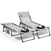 Unovivy tanning chairs with a face hole for comfortable sunbathing.