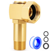 UNWAVER brass swivel elbow connector for garden hose reel, smooth operation.