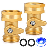 UNWAVER garden hose shut-off valve brass connector 2-pack for precise water control.