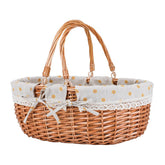 UoeRing large wicker picnic basket front view shows sturdy construction for outdoor use
