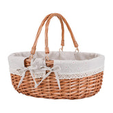 UoeRing large wicker picnic basket with sturdy handles for easy outdoor use.