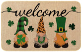 UONMAY St. Patrick’s Day mat with gnomes and shamrocks for a welcoming entrance; durable.