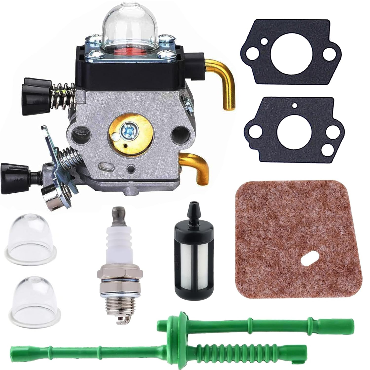 Uorimy FS38 carburetor front view highlighting precise fit for STIHL trimmers