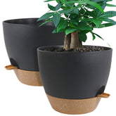 UOUZ 12-inch self-watering planter with deep reservoir maintains moisture between fills.