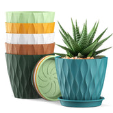 UOUZ 4-inch waffle-texture pot from the 6-pack for starting succulents indoors.