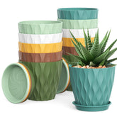 UOUZ 4-inch waffle texture pots with drainage holes for healthy roots.