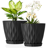UOUZ 8-inch plant pot with waffle texture for stylish indoor display and healthy roots.