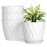UOUZ 8 inch plant pot with waffle texture for indoor greenery