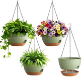 UOUZ 8-inch self-watering planter, angled view, ideal travel-friendly care.