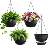 UOUZ 8-inch self-watering planter front view with built-in reservoir for easy hydration