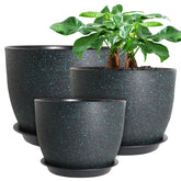 UOUZ 12-inch large modern plant pot with drainage holes for indoor use.