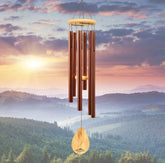 UpBlend Outdoors red deep tone wind chime in a 29 in size adds calming resonance to outdoor spaces