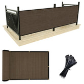 Upgrade balcony privacy screen mocha angled view showing shade and privacy.