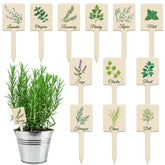 UPINS 24-piece acrylic plant labels with wood texture for organized gardens.