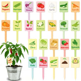 UPINS 24pcs acrylic vegetable labels for outdoor gardens