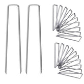 UPMCT 12-inch galvanized stake top view anchors landscape fabric securely