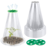UQM garden cloche 30-pack shields seedlings while admitting light