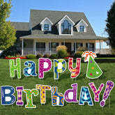URATOT Happy Birthday yard sign letters for outdoor celebrations.