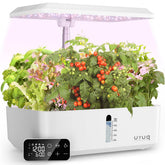 URUQ 12-pod hydroponics system wide view shows compact indoor garden for fresh herbs.