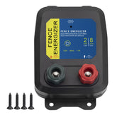 URYKEC PE2 electric fence charger front view with power indicator light for quick setup.