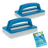 U.S. Pool Supply hand-held pool scrub brush cleans tiles and grout with ease.