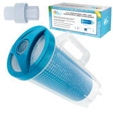 US Pool Supply leaf catcher inline canister mounted on pool hose catching debris
